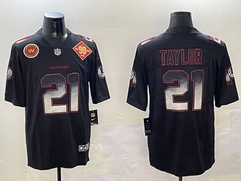 Men Washington Redskins #21 Taylor Black Nike Smoke Fashion 2024 Limited NFL Jersey style 4->washington redskins->NFL Jersey